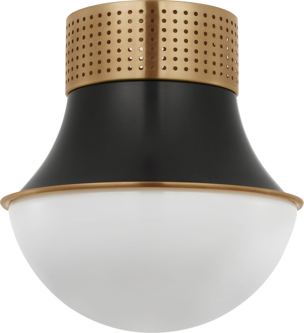 Precision 9" Flush Mount | Antique-Burnished Brass and Bronze | White Glass