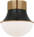 Precision 9" Flush Mount | Antique-Burnished Brass and Bronze | White Glass