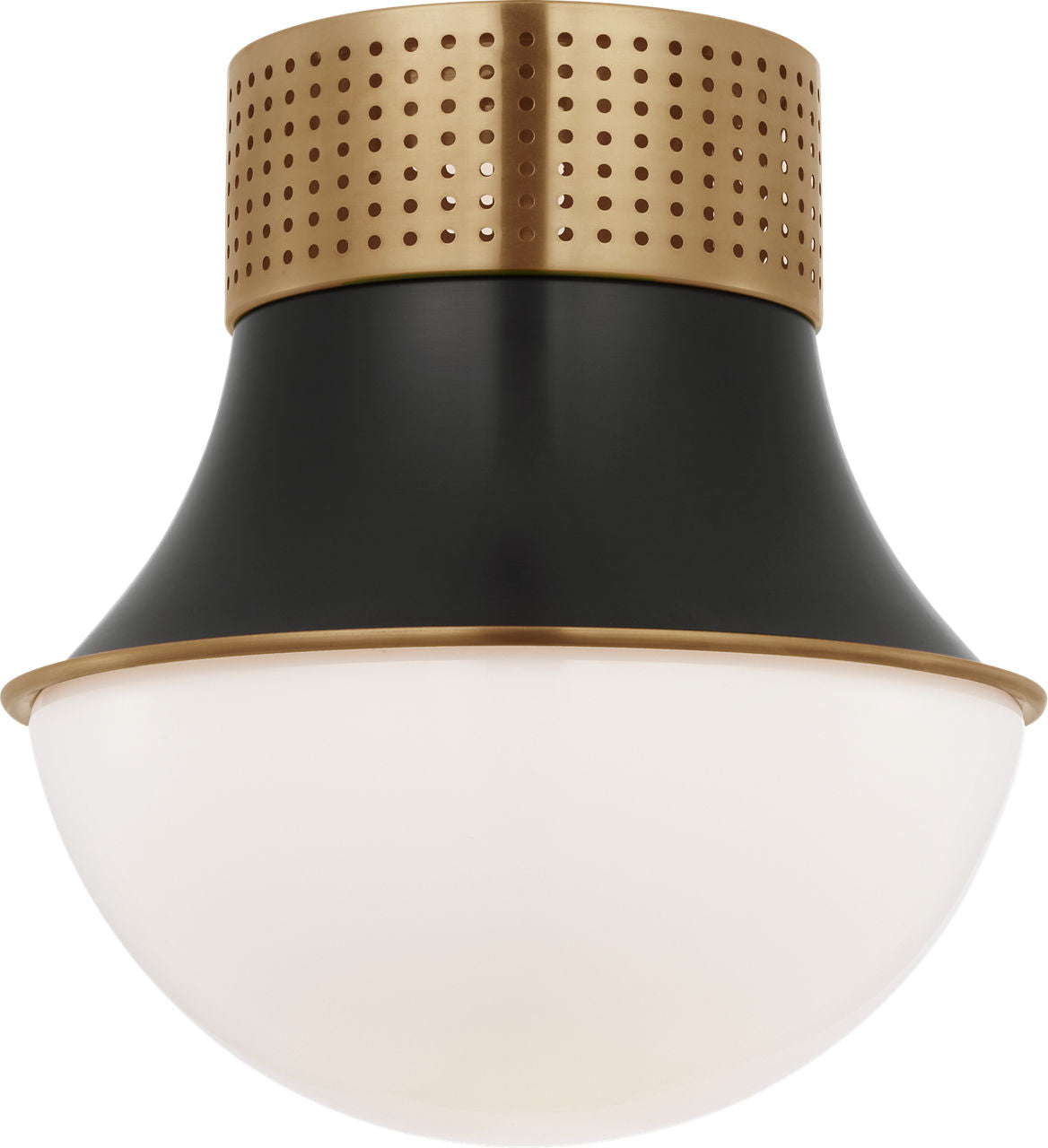 Precision 9" Flush Mount | Antique-Burnished Brass and Bronze | White Glass