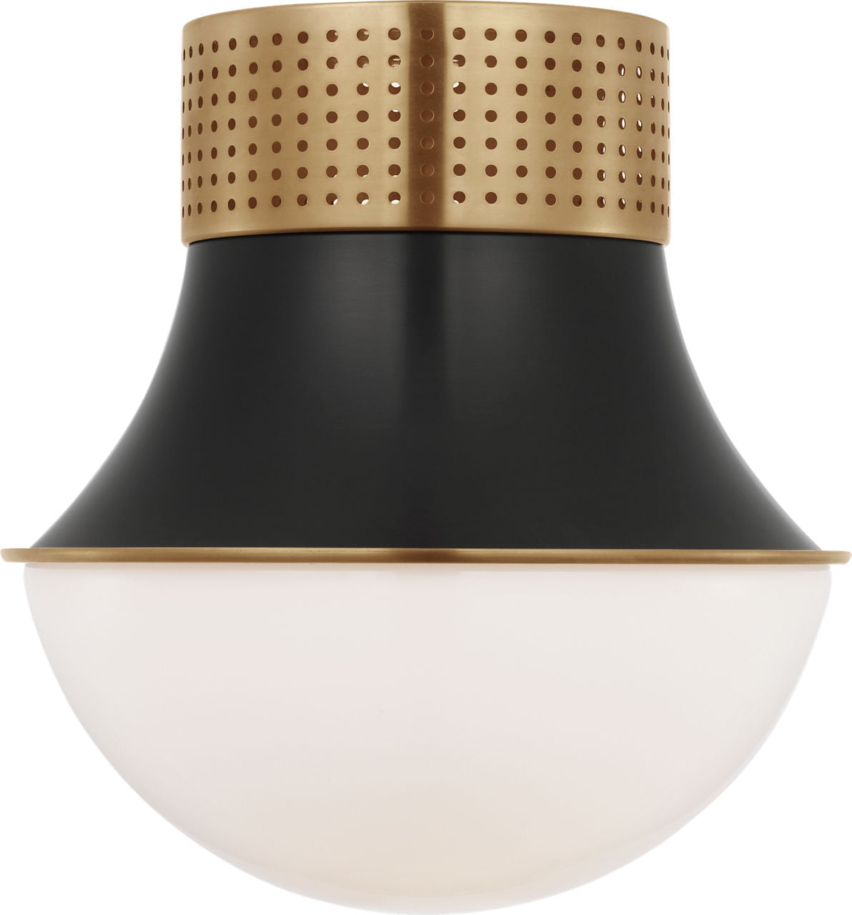 Precision 9" Flush Mount | Antique-Burnished Brass and Bronze | White Glass