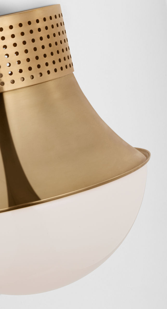 Precision 9" Flush Mount | Antique-Burnished Brass | White Glass