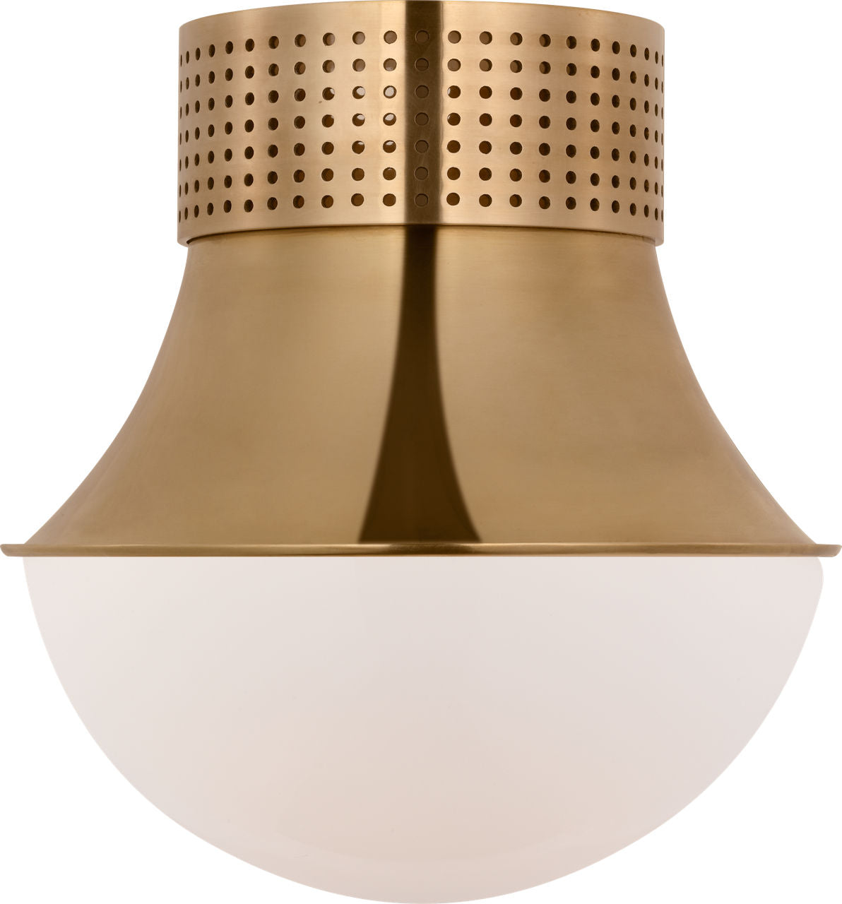 Precision 9" Flush Mount | Antique-Burnished Brass | White Glass