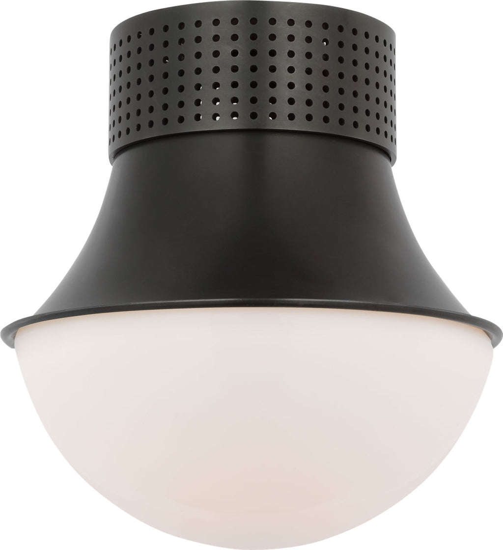 Precision 9" Flush Mount | Bronze | White Glass
