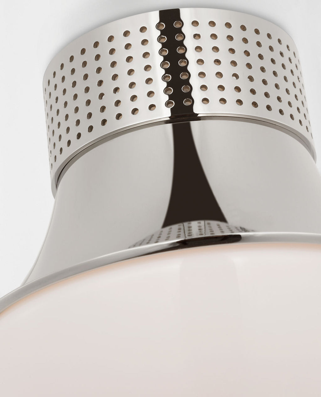 Precision 9" Flush Mount | Polished Nickel | White Glass