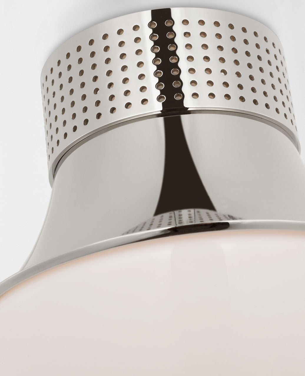 Precision 9" Flush Mount | Polished Nickel | White Glass
