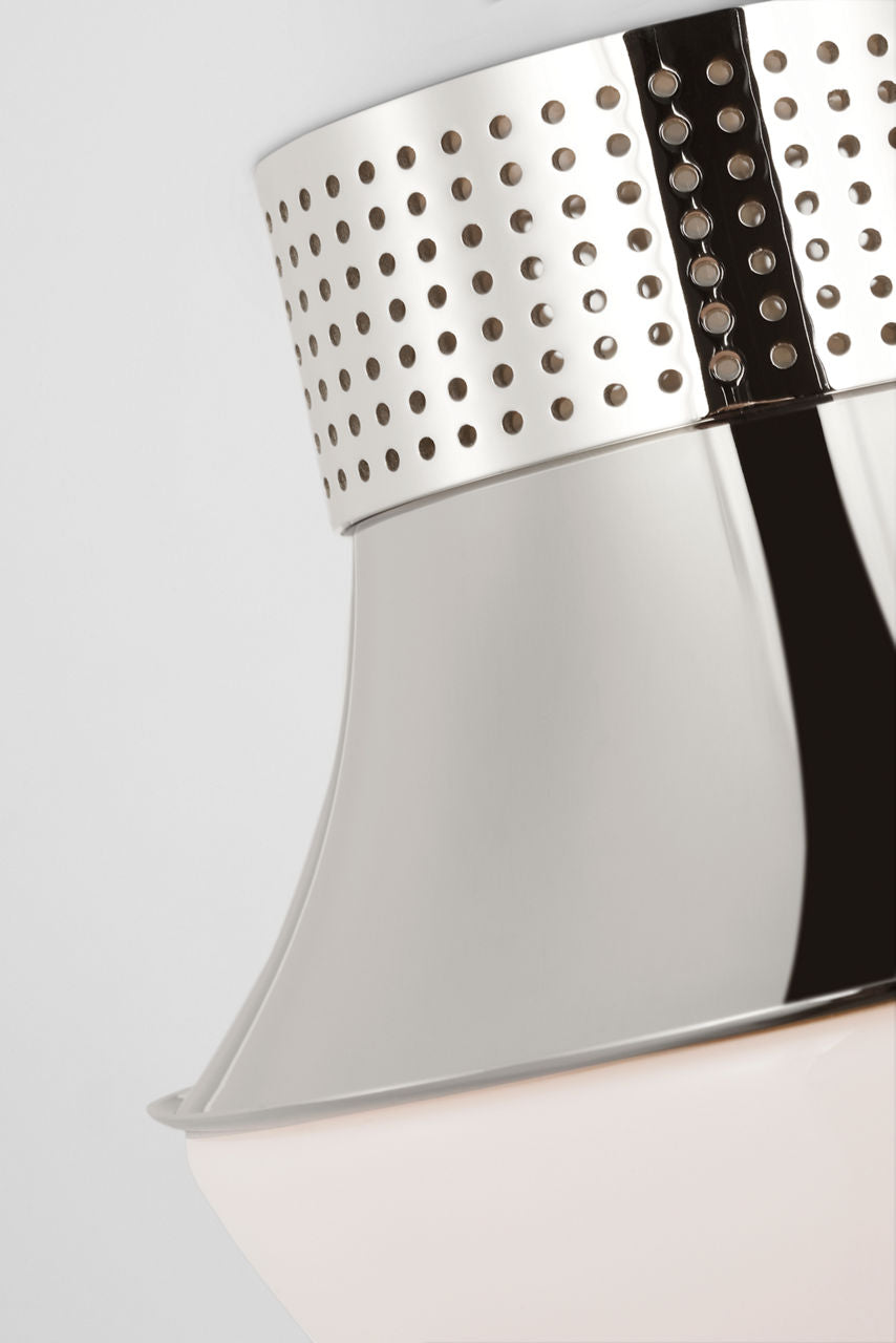 Precision 9" Flush Mount | Polished Nickel | White Glass