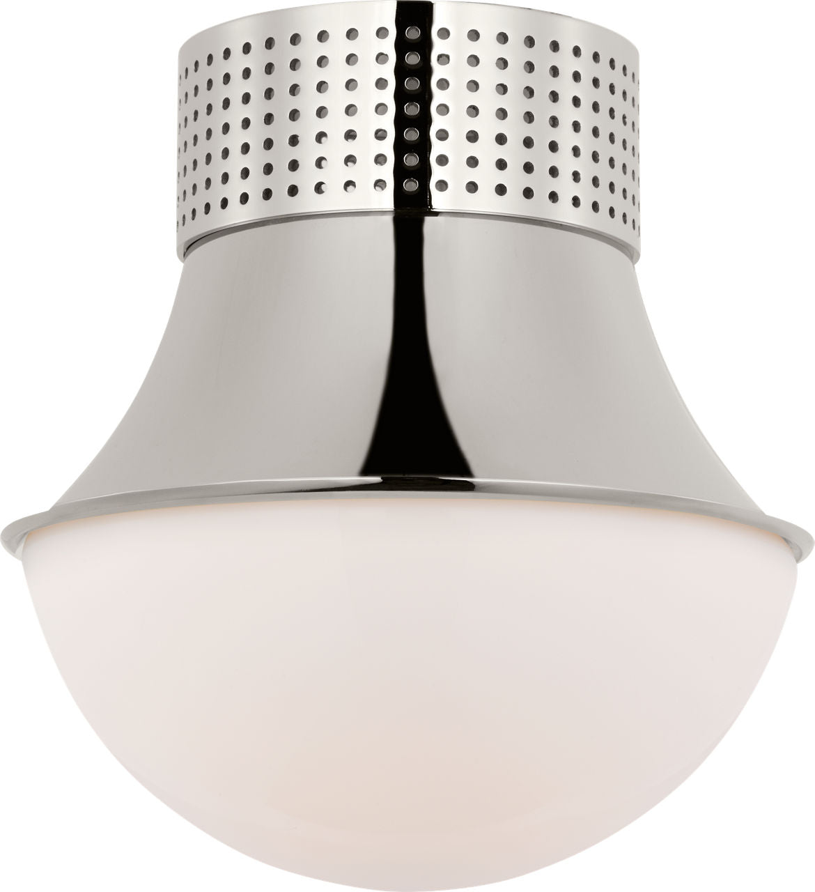Precision 9" Flush Mount | Polished Nickel | White Glass