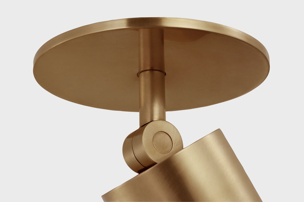 Precision 3" Directional Monopoint Flush Mount | Antique-Burnished Brass | White Glass