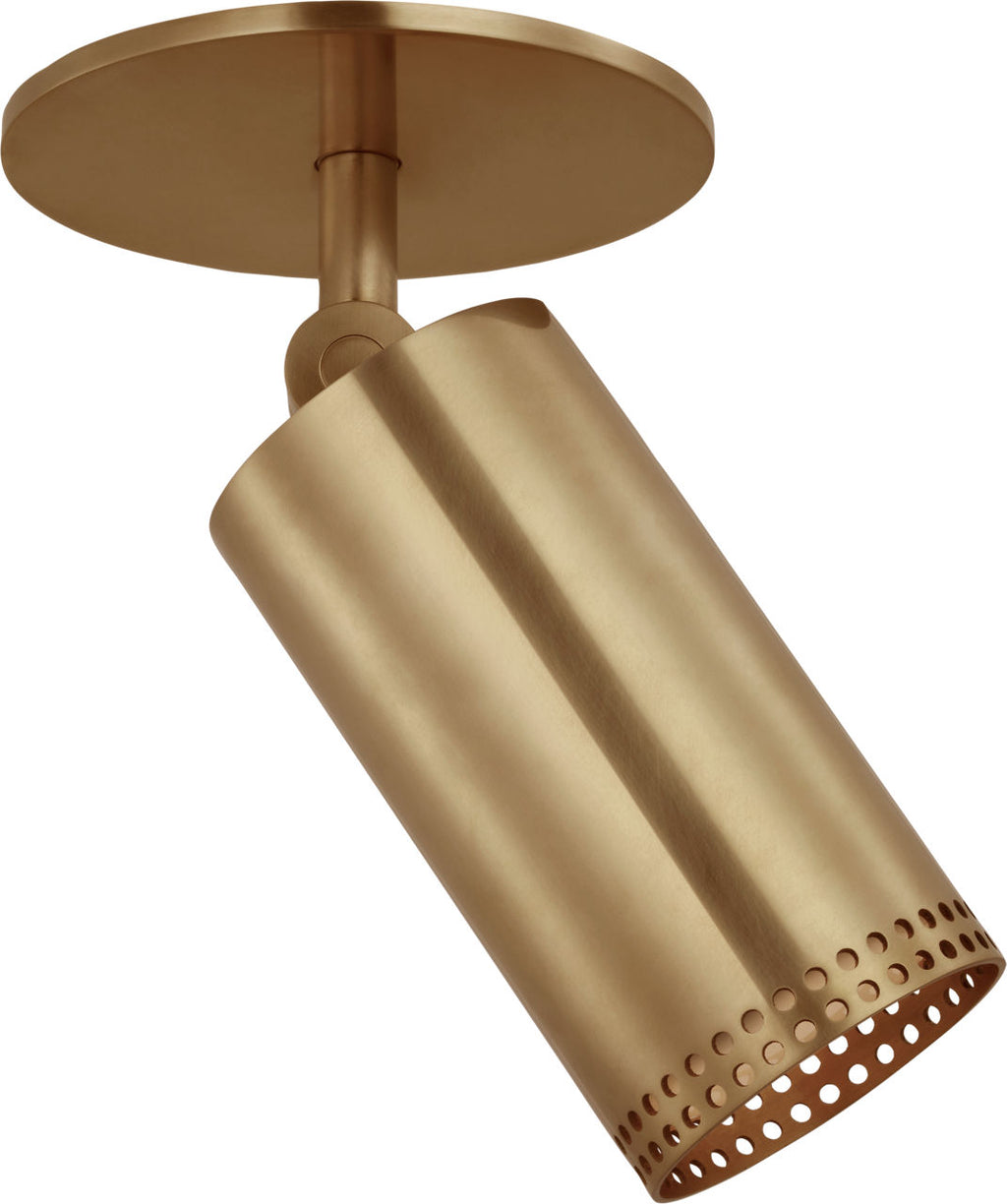 Precision 3" Directional Monopoint Flush Mount | Antique-Burnished Brass | White Glass