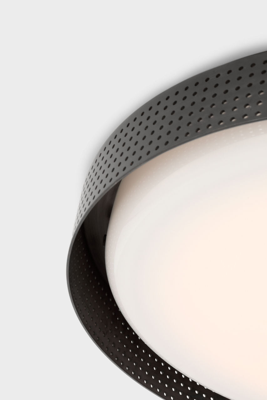 Precision 18" Round Flush Mount | Bronze | White Glass