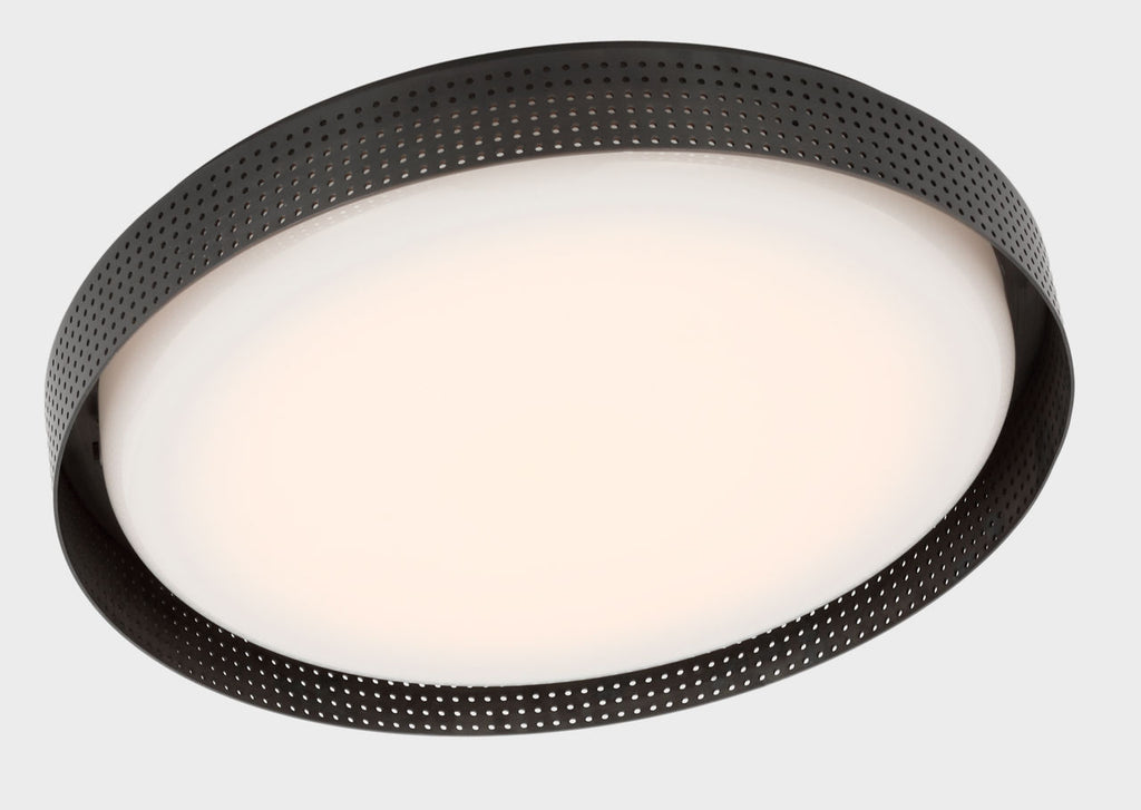 Precision 18" Round Flush Mount | Bronze | White Glass