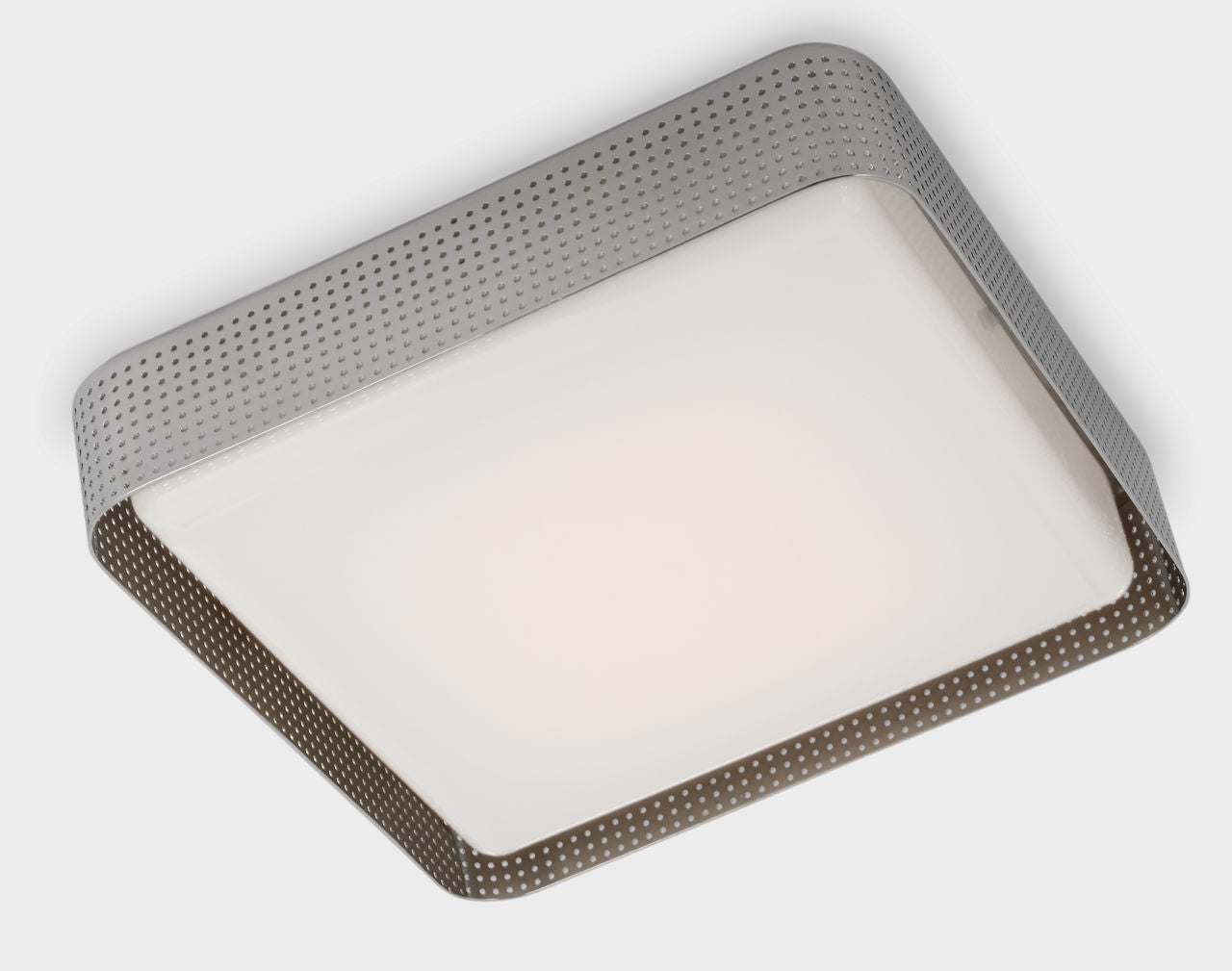 Precision 20" Square Flush Mount | Polished Nickel | White Glass