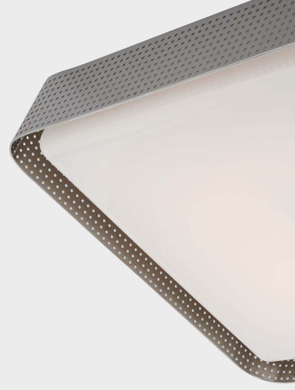 Precision 20" Square Flush Mount | Polished Nickel | White Glass
