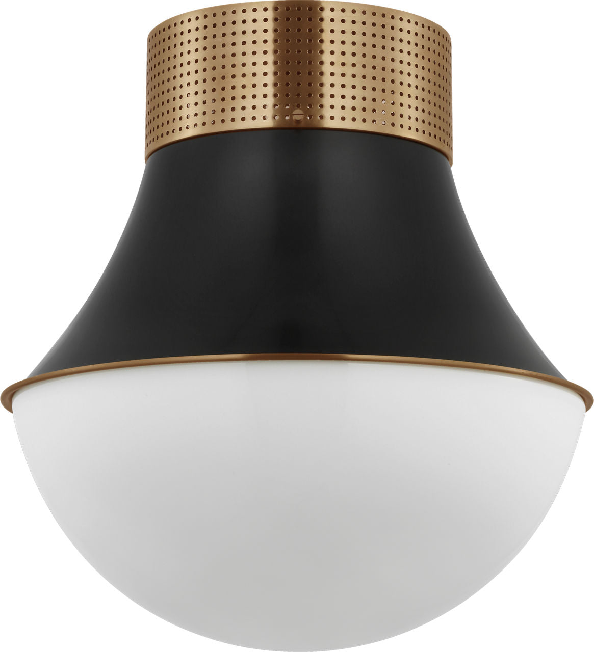 Precision 17" Flush Mount | Antique-Burnished Brass and Bronze | White Glass