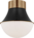Precision 17" Flush Mount | Antique-Burnished Brass and Bronze | White Glass