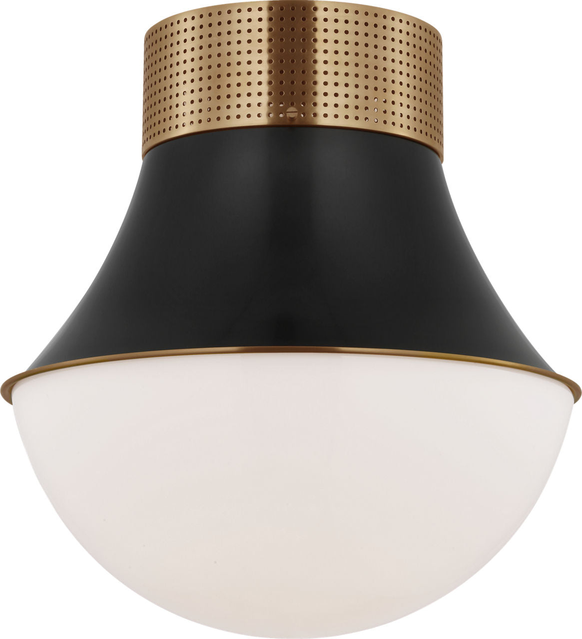 Precision 17" Flush Mount | Antique-Burnished Brass and Bronze | White Glass