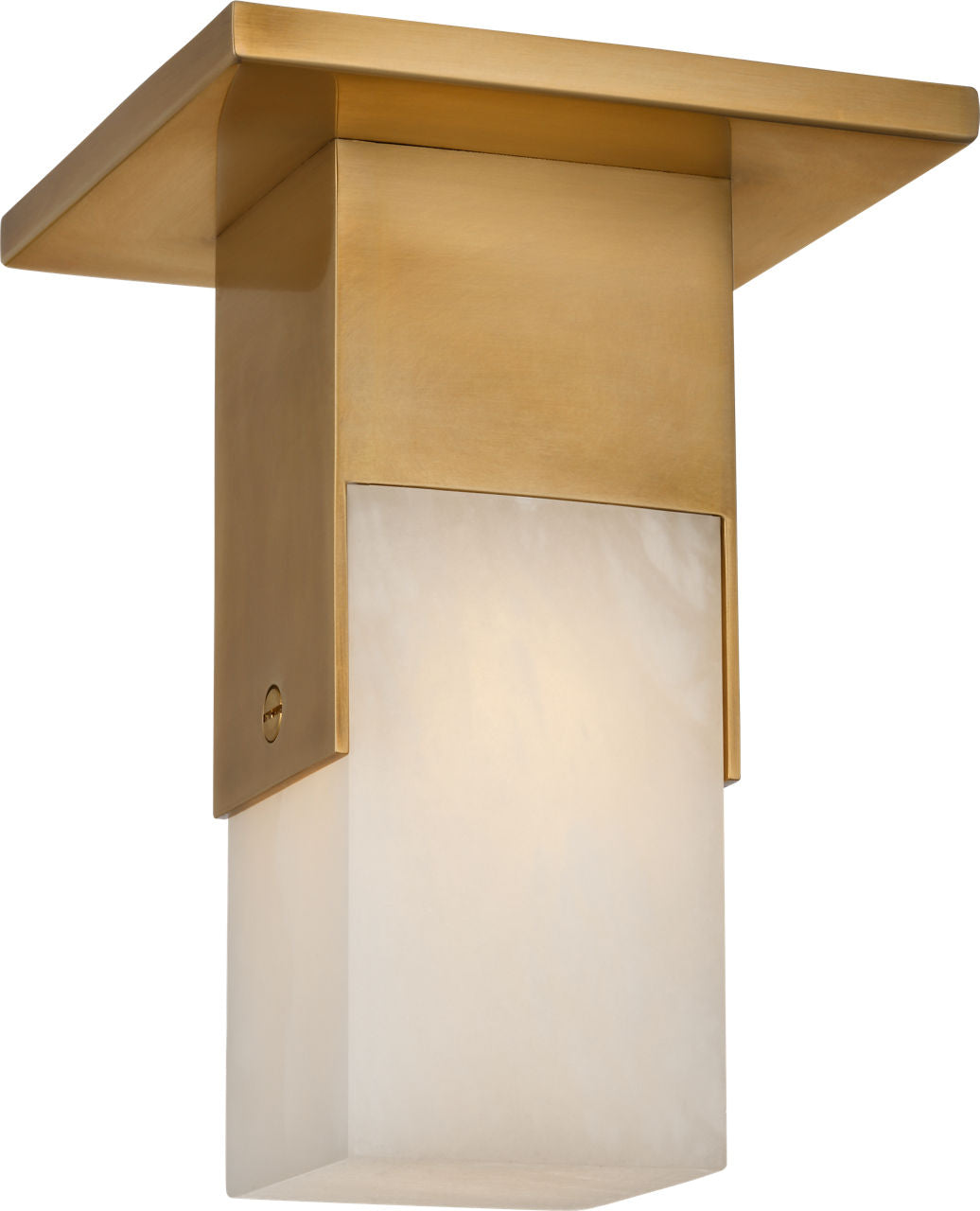 Covet Short Monopoint Flush Mount | Antique-Burnished Brass | Alabaster