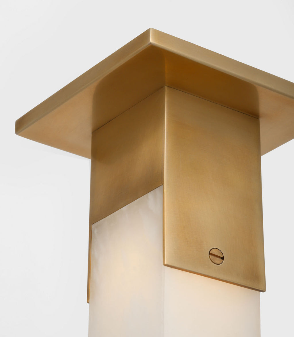 Covet Short Monopoint Flush Mount | Antique-Burnished Brass | Alabaster