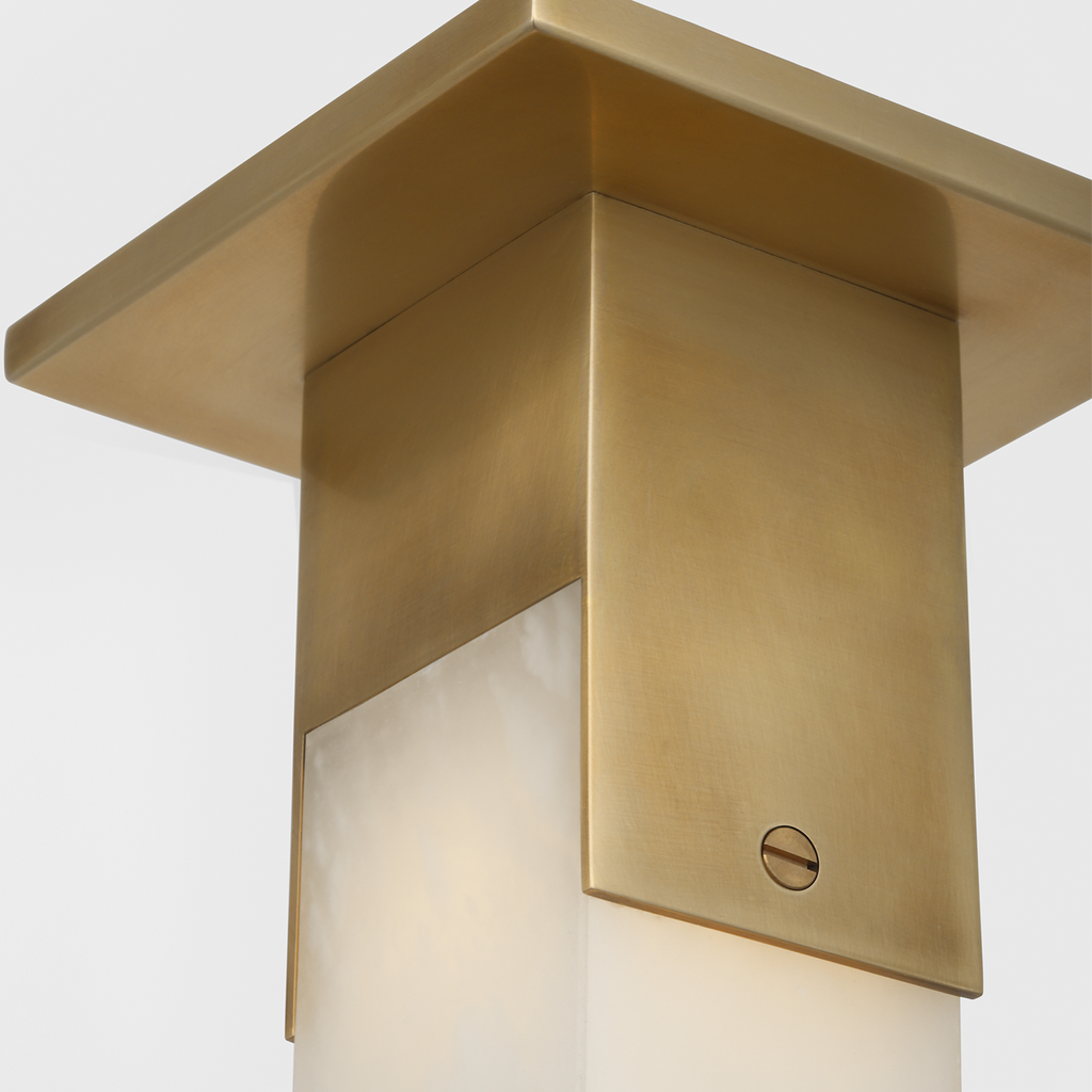 Covet Short Monopoint Flush Mount | Antique-Burnished Brass | Alabaster