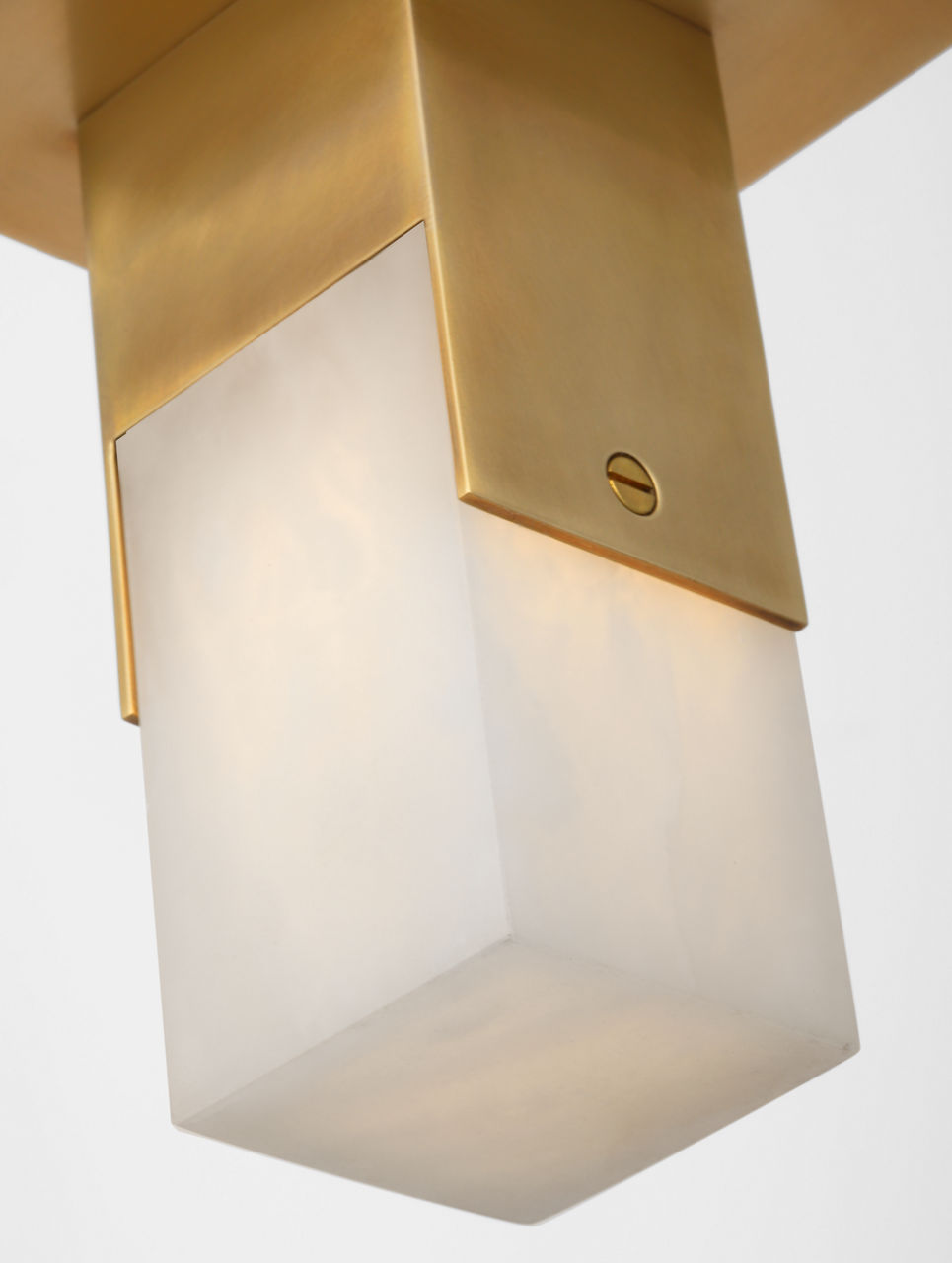 Covet Short Monopoint Flush Mount | Antique-Burnished Brass | Alabaster