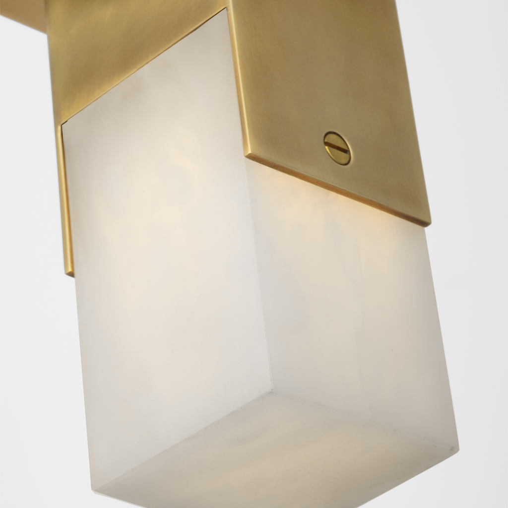Covet Short Monopoint Flush Mount | Antique-Burnished Brass | Alabaster
