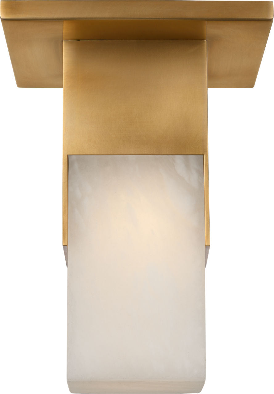 Covet Short Monopoint Flush Mount | Antique-Burnished Brass | Alabaster