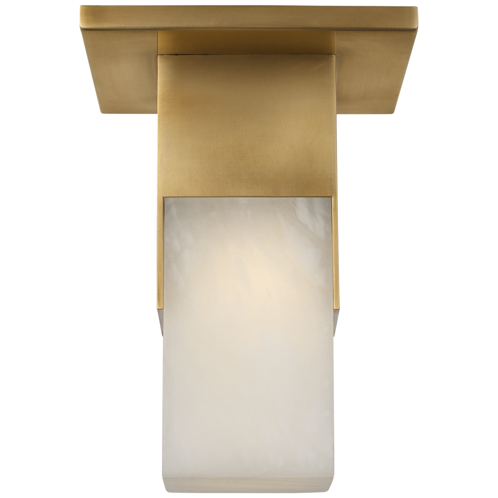 Covet Short Monopoint Flush Mount | Antique-Burnished Brass | Alabaster
