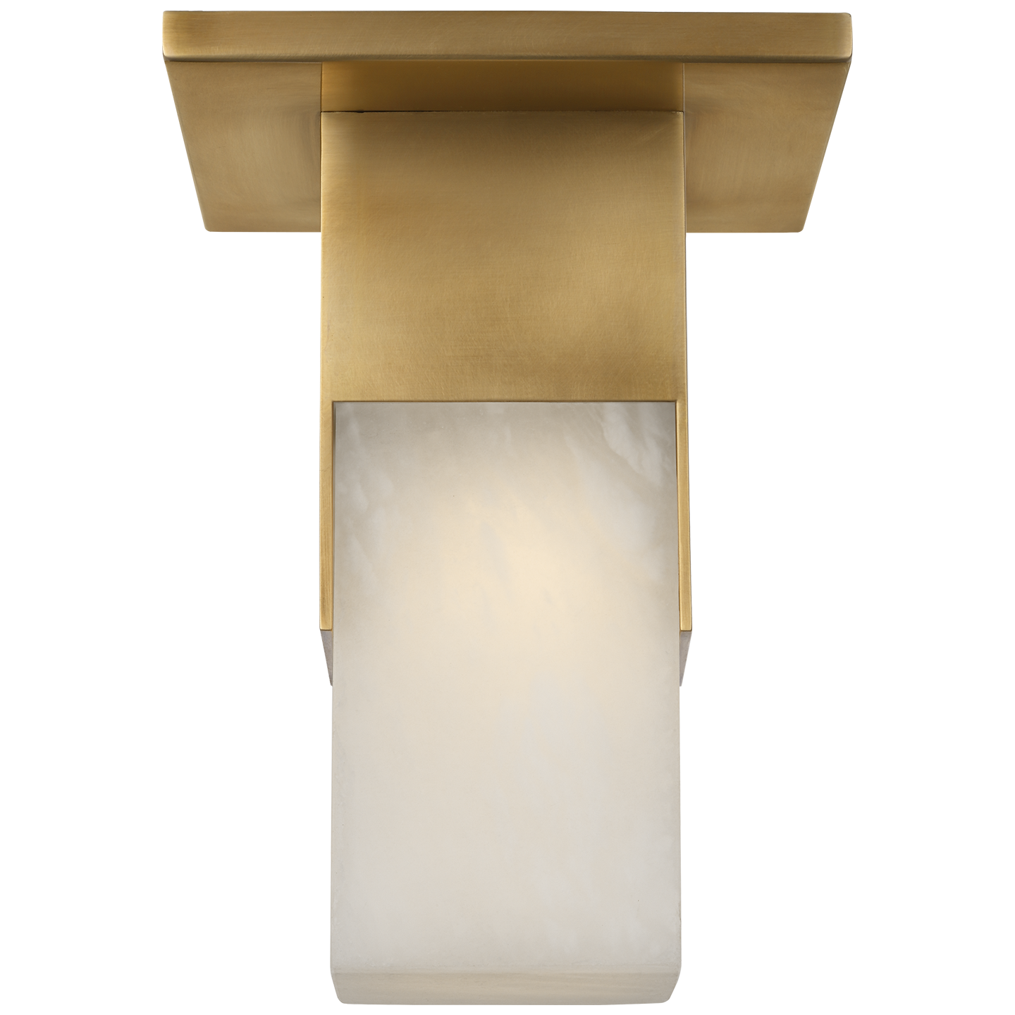 Covet Short Monopoint Flush Mount | Antique-Burnished Brass | Alabaster