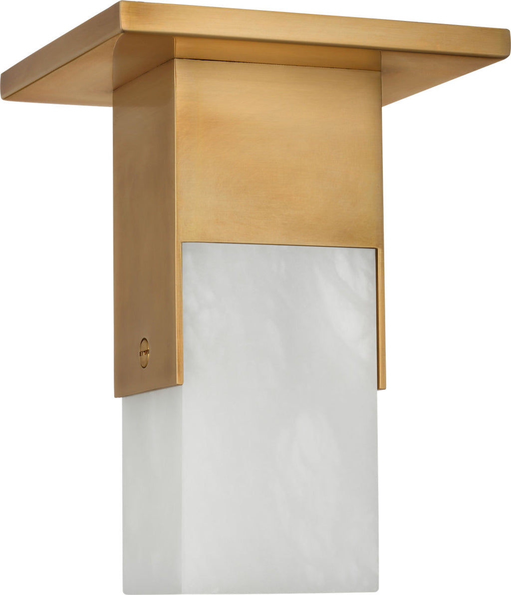 Covet Short Monopoint Flush Mount | Antique-Burnished Brass | Alabaster