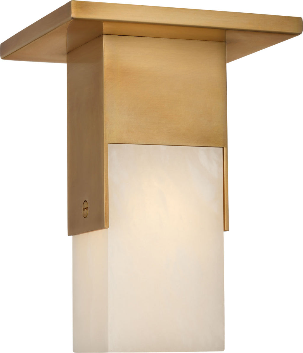 Covet Short Monopoint Flush Mount | Antique-Burnished Brass | Alabaster
