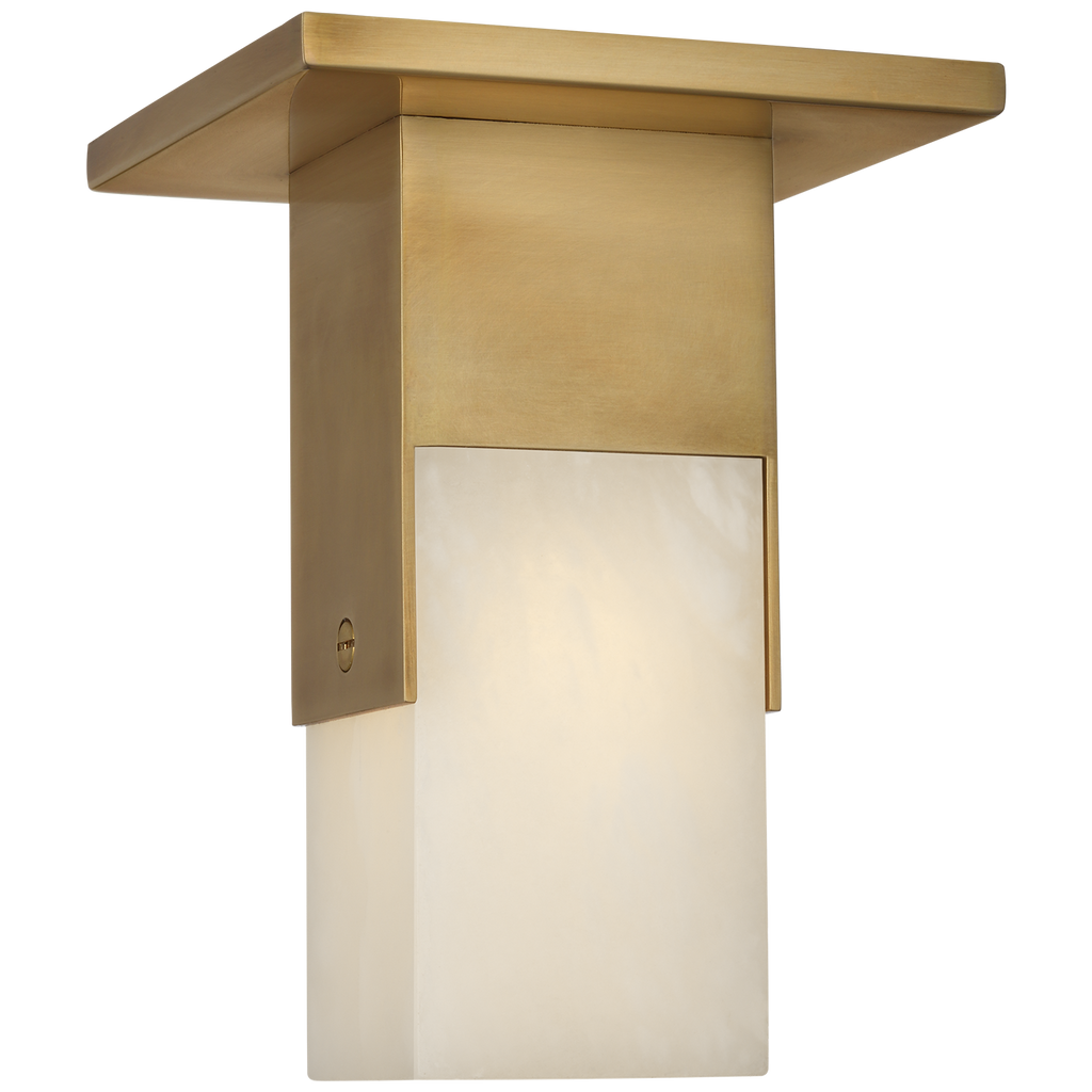 Covet Short Monopoint Flush Mount | Antique-Burnished Brass | Alabaster