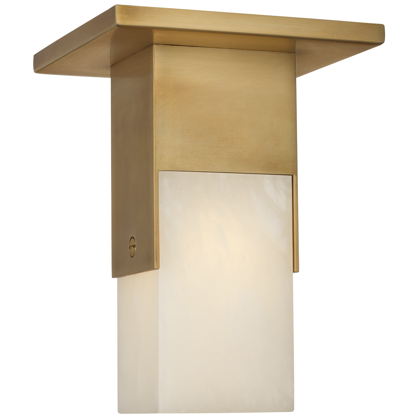 Covet Short Monopoint Flush Mount | Antique-Burnished Brass | Alabaster