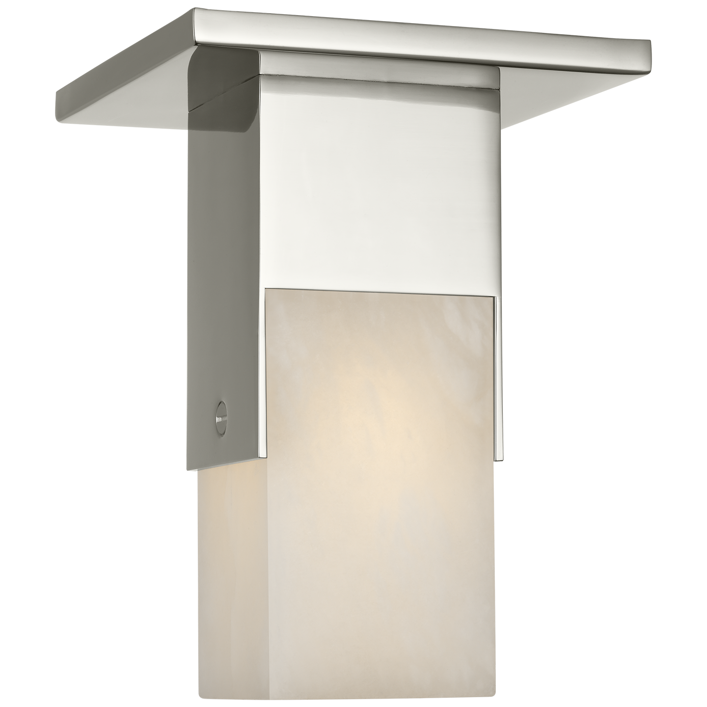 Covet Short Monopoint Flush Mount | Polished Nickel | Alabaster