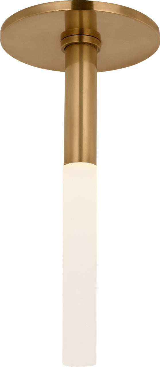 Rousseau Monopoint Flush Mount | Antique-Burnished Brass | Etched Crystal