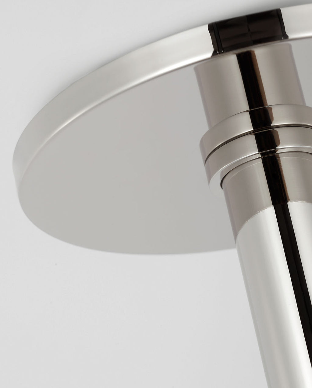 Rousseau Monopoint Flush Mount | Polished Nickel | Etched Crystal