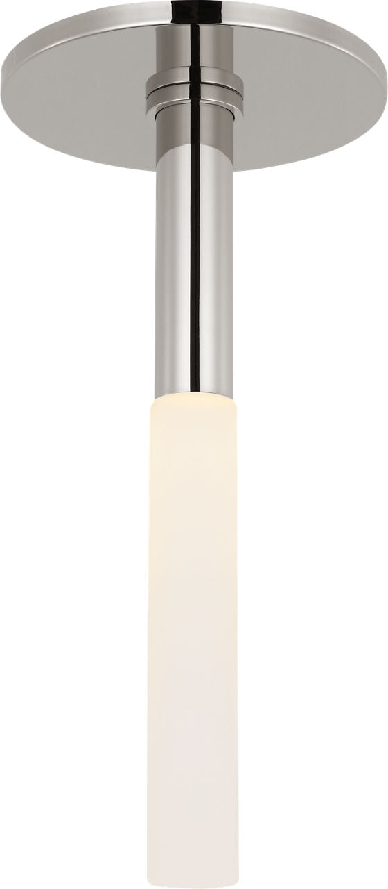 Rousseau Monopoint Flush Mount | Polished Nickel | Etched Crystal
