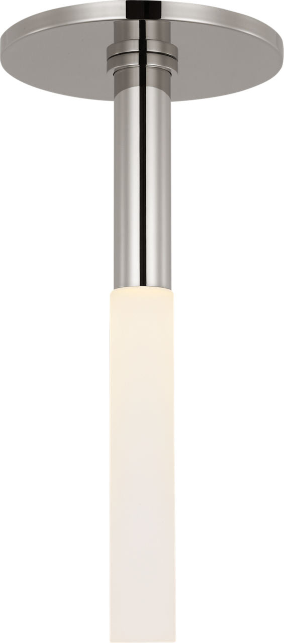 Rousseau Monopoint Flush Mount | Polished Nickel | Etched Crystal