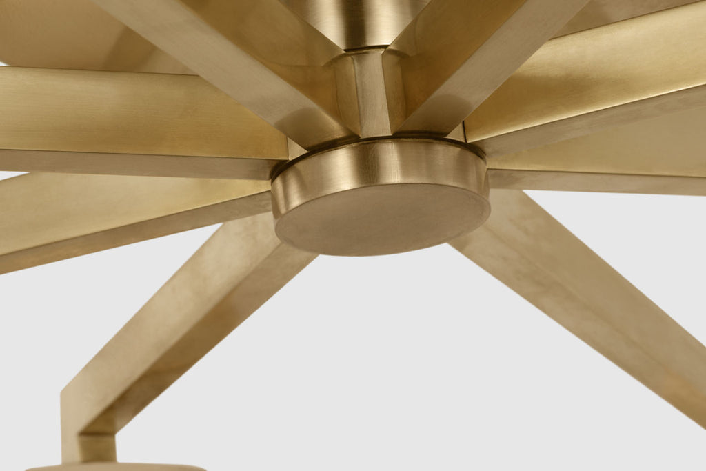 Pedra Large Staggered Arm Flush Mount | Antique-Burnished Brass | Alabaster