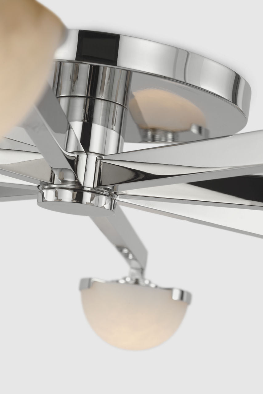 Pedra Large Staggered Arm Flush Mount | Polished Nickel | Alabaster