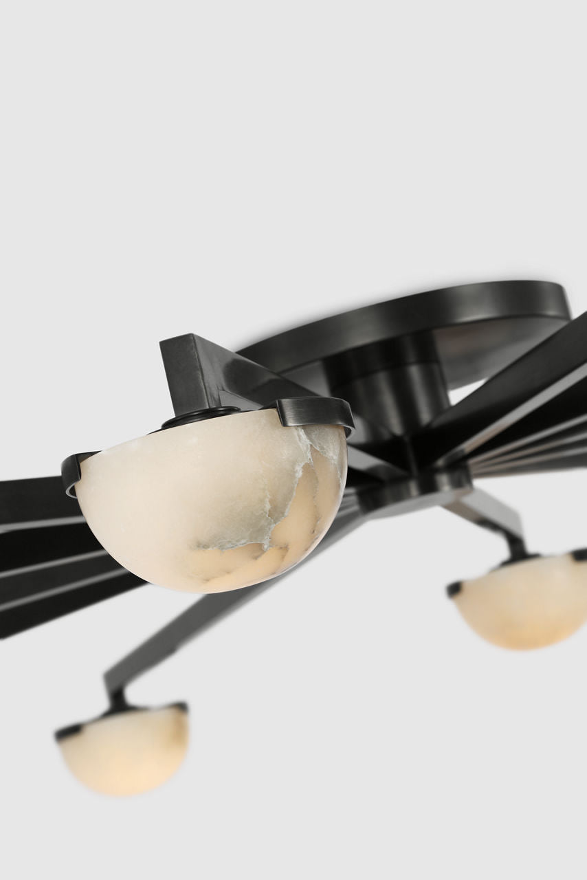 Pedra Grande Staggered Arm Flush Mount | Bronze | Alabaster