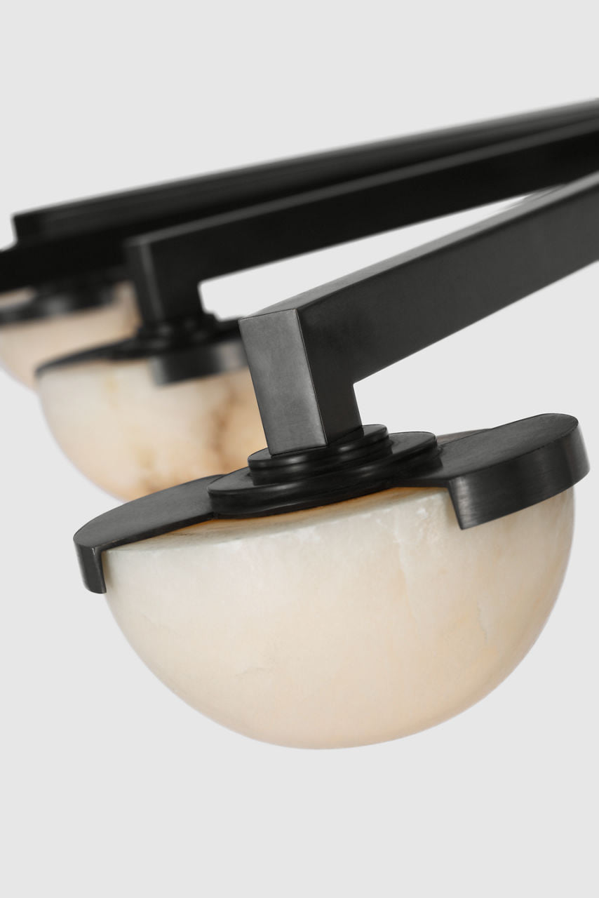 Pedra Grande Staggered Arm Flush Mount | Bronze | Alabaster