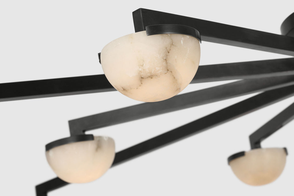 Pedra Grande Staggered Arm Flush Mount | Bronze | Alabaster