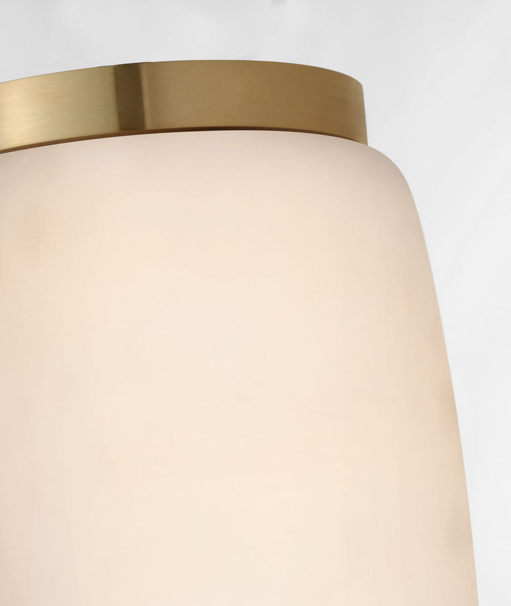 Formosa 5" Elongated Flush Mount | Alabaster and Antique-Burnished Brass