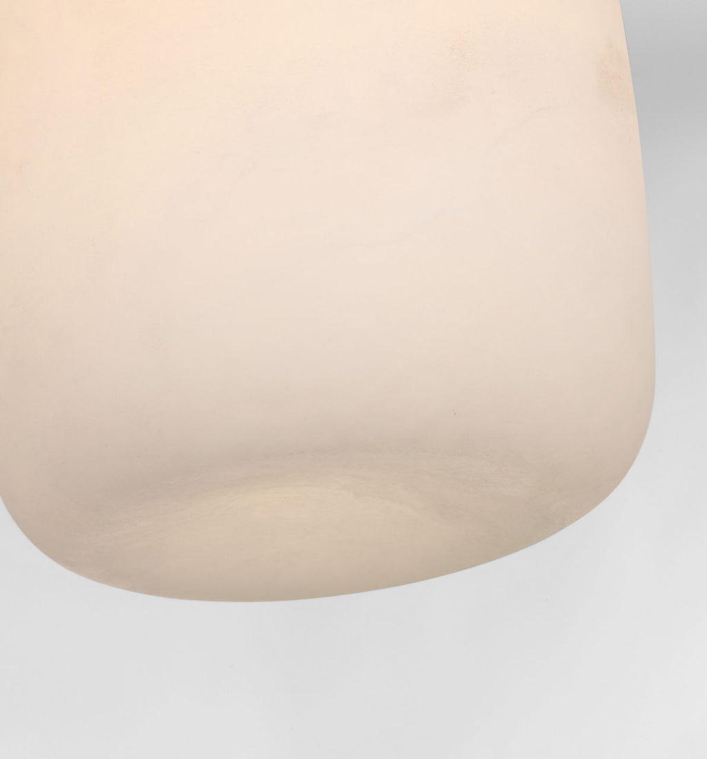 Formosa 5" Elongated Flush Mount | Alabaster and Antique-Burnished Brass