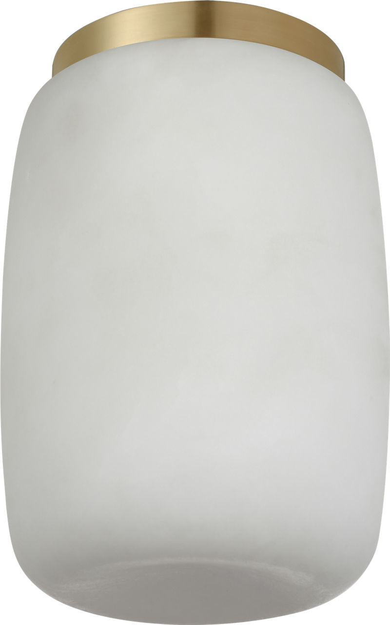 Formosa 5" Elongated Flush Mount | Alabaster and Antique-Burnished Brass