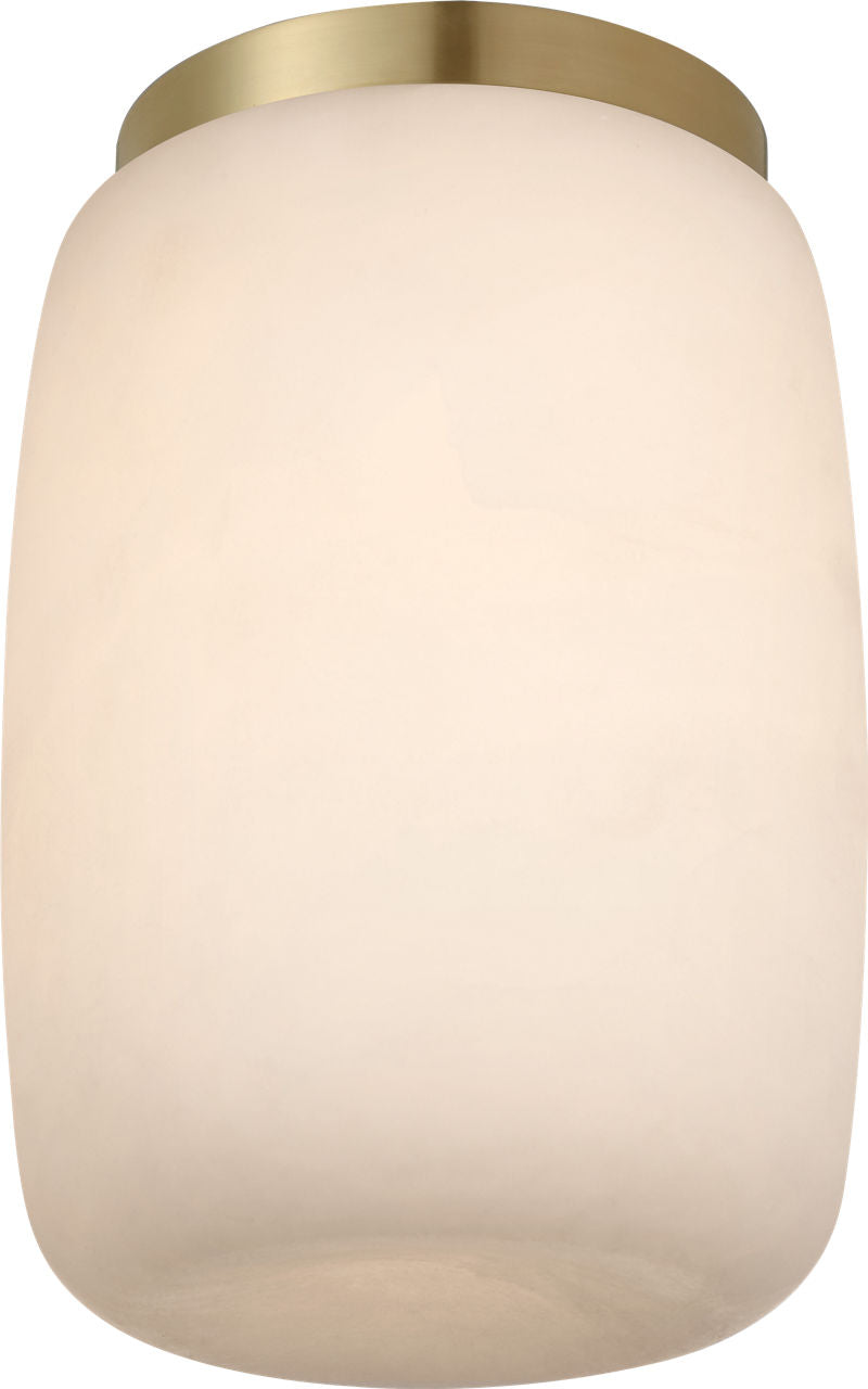 Formosa 5" Elongated Flush Mount | Alabaster and Antique-Burnished Brass