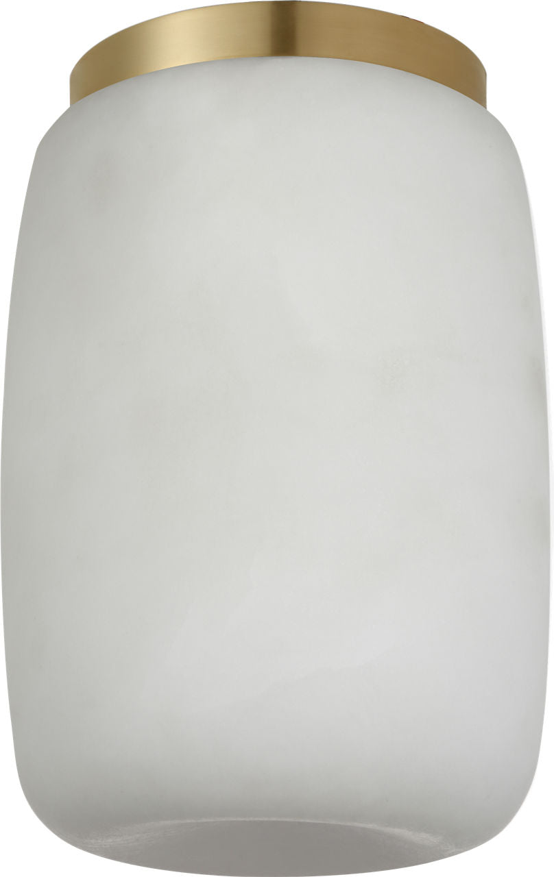Formosa 5" Elongated Flush Mount | Alabaster and Antique-Burnished Brass