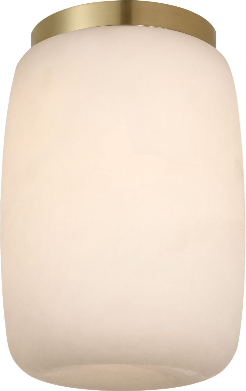 Formosa 5" Elongated Flush Mount | Alabaster and Antique-Burnished Brass