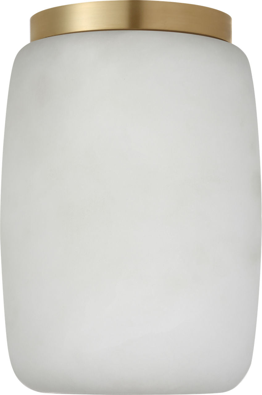 Formosa 5" Elongated Flush Mount | Alabaster and Antique-Burnished Brass