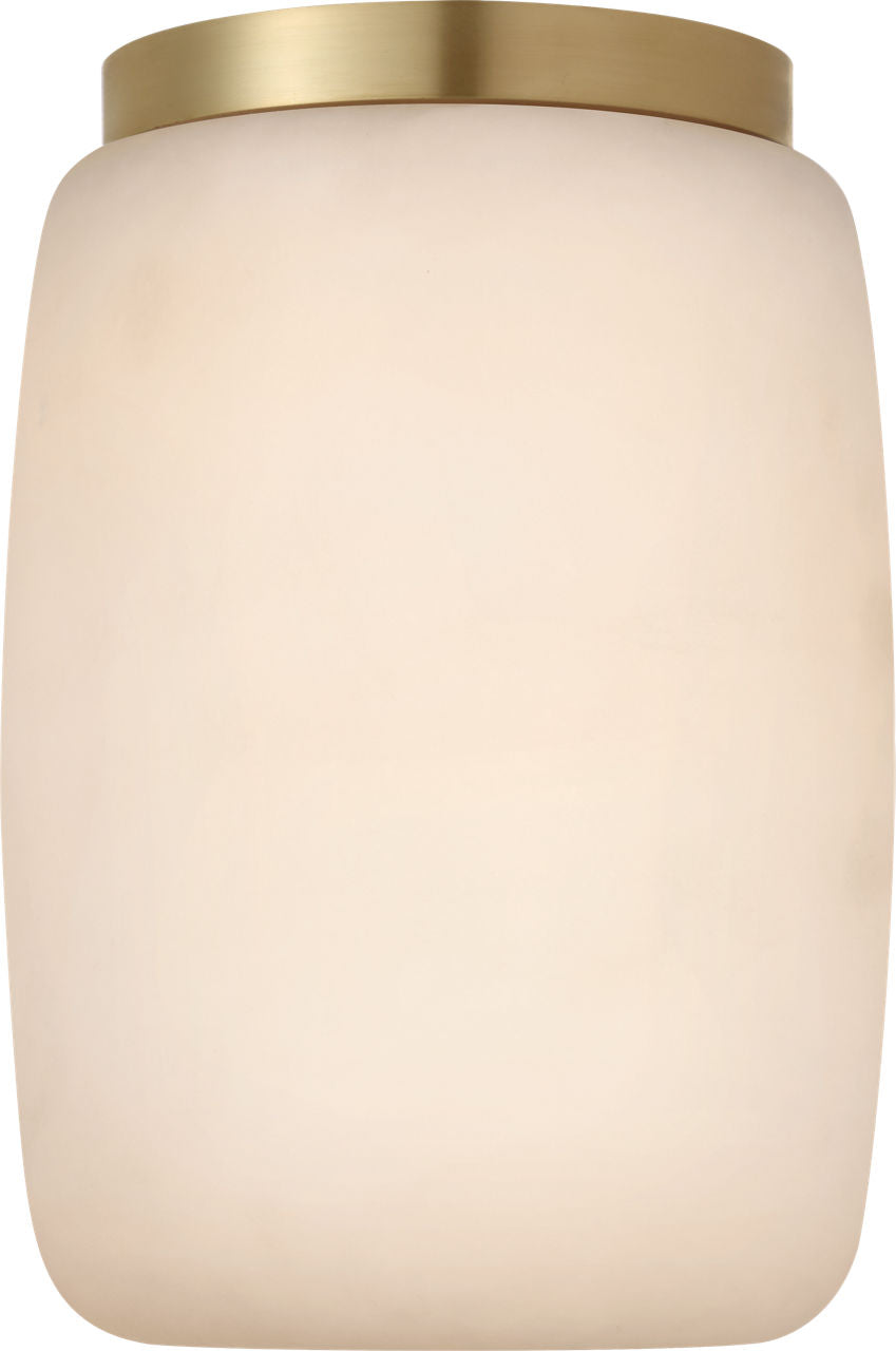 Formosa 5" Elongated Flush Mount | Alabaster and Antique-Burnished Brass